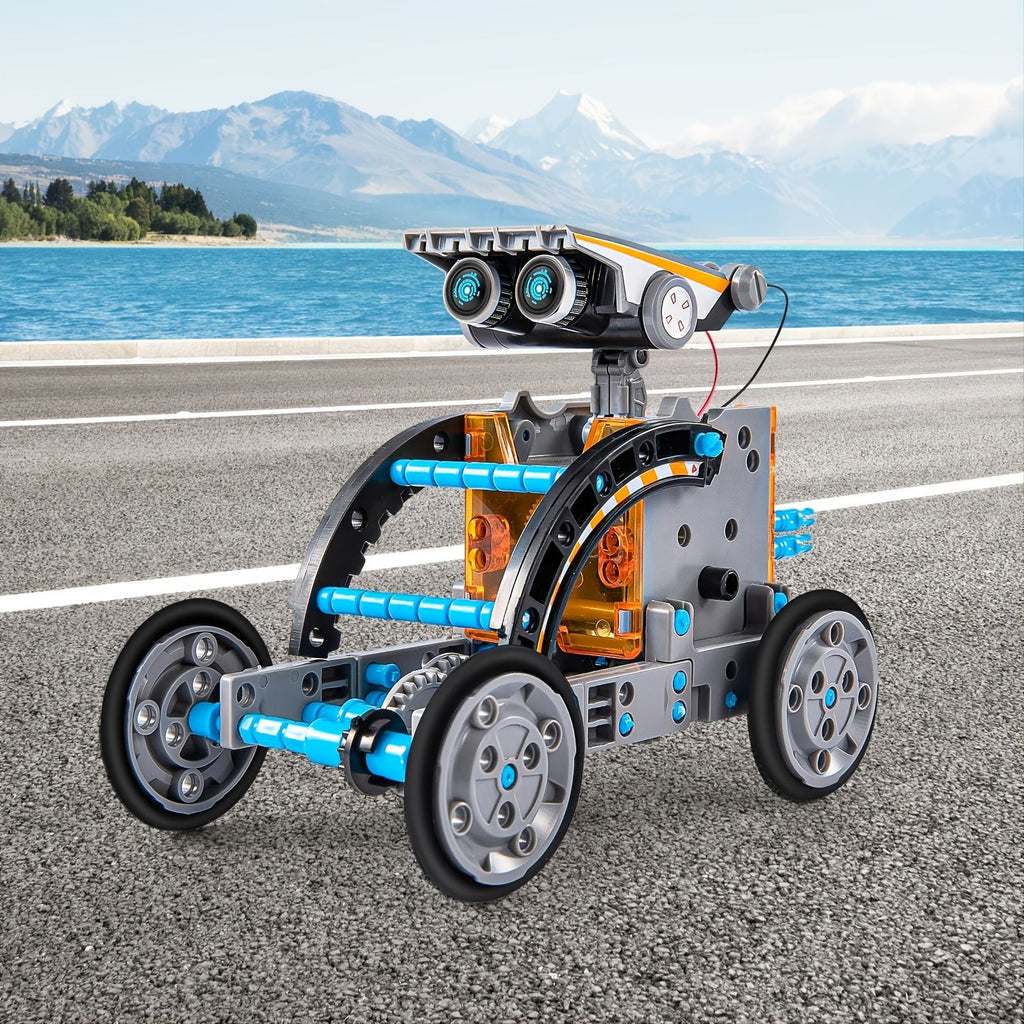 Kit robot solaire STEM pour enfants ; 12-en-1 jouets scientifiques éducatifs STEM ; Kit de construction DIY alimenté par l'énergie solaire pour garçons et filles de 8 9 10 11 12 13 ans