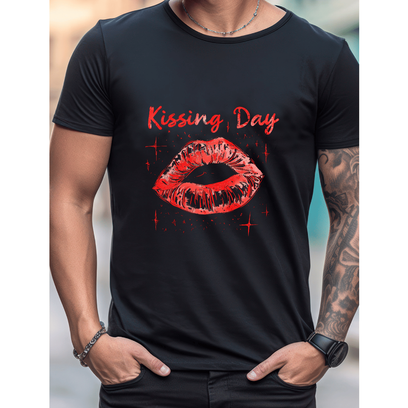 Stilvoll feiern mit diesem 100 % Baumwoll-Herren-T-Shirt zum Valentinstag