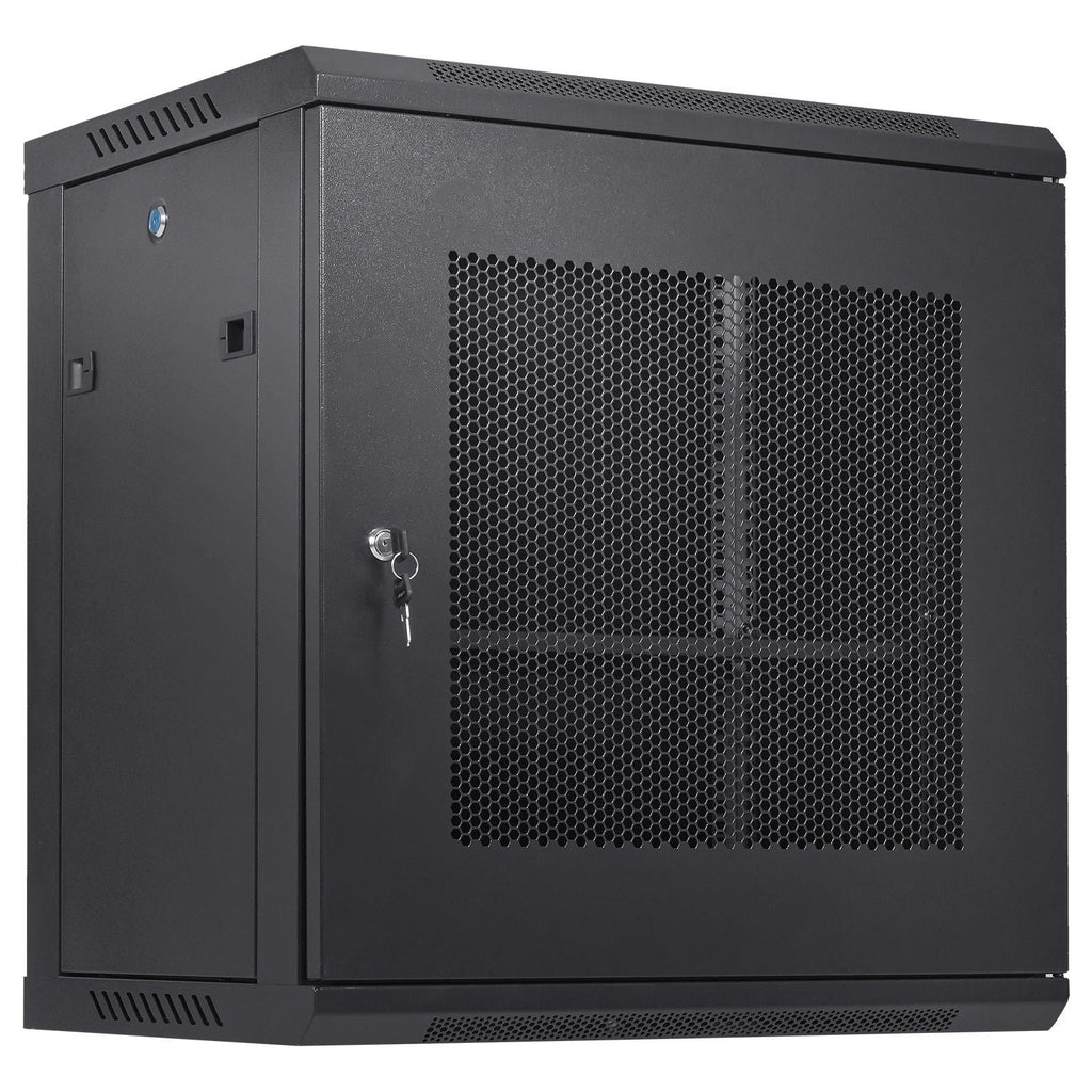 VEVOR 12U Wandschrank-Serverschrank, 39,4 cm Tiefe, Netzwerk-Rack-Gehäuse, trägt bis zu 90 kg, sicheres Verriegelungssystem, ideal für IT-Hardware, Audio-/Video-Komponenten