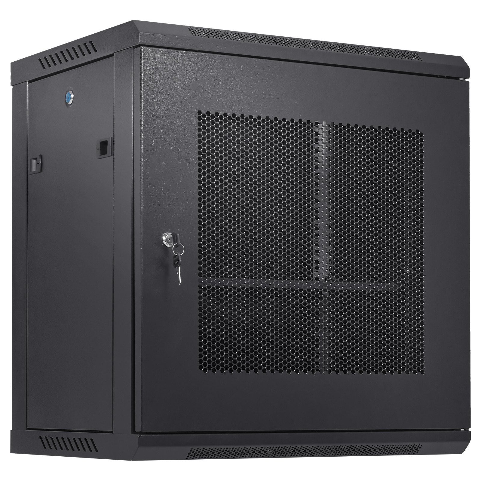 VEVOR 12U Wandschrank-Serverschrank, 39,4 cm Tiefe, Netzwerk-Rack-Gehäuse, trägt bis zu 90 kg, sicheres Verriegelungssystem, ideal für IT-Hardware, Audio-/Video-Komponenten