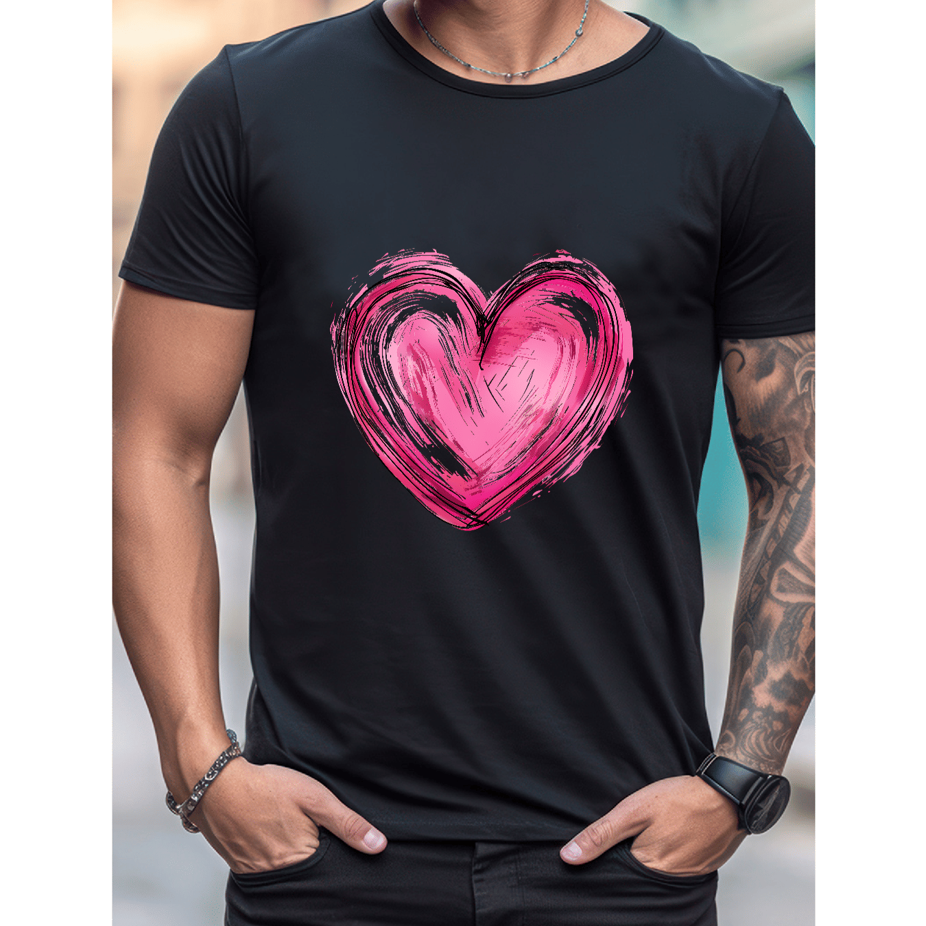 Stilvoll feiern mit diesem 100 % Baumwoll-Herren-T-Shirt zum Valentinstag