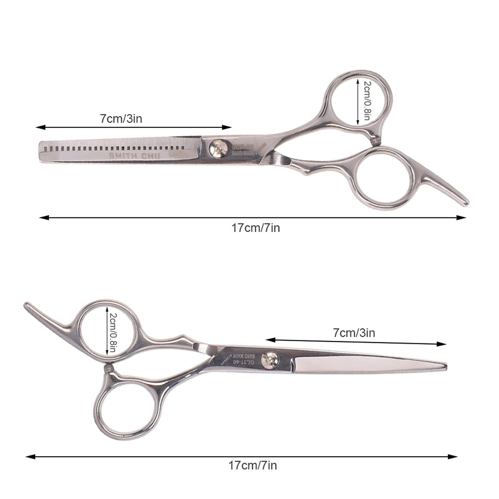 Haarschneidescheren-Set, 6 Zoll Friseur-Ausdünnschere zum Haarschneiden für Damen, Herren, Kinder - Silber