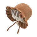 Khaki Baby Herbst Winter Hut Cord Corduroy Ruffle Top Hut Mädchen Jungen Fischerhut Kordelzug Sonnenhut, 7-18 Monate