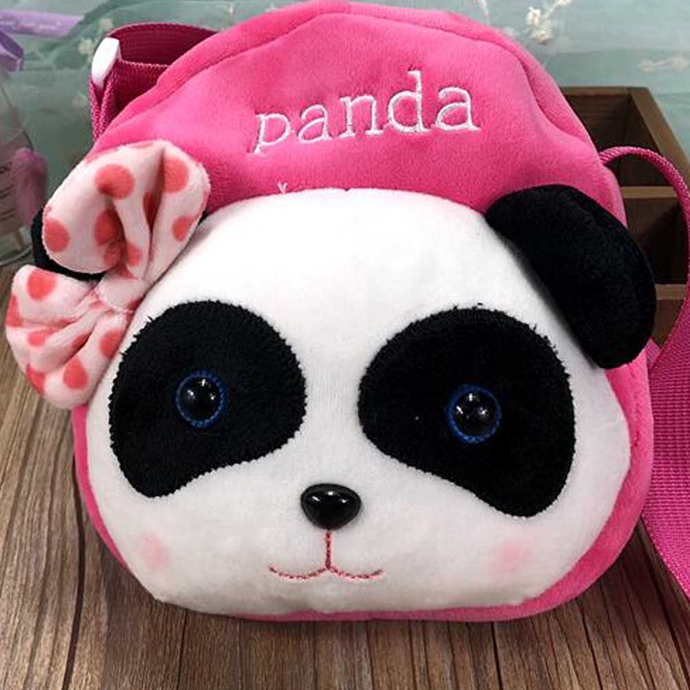 Pink Panda Kinderrucksack Süße Plüsch Umhängetasche Snacktasche Ausgehen Deko Kleine Tasche