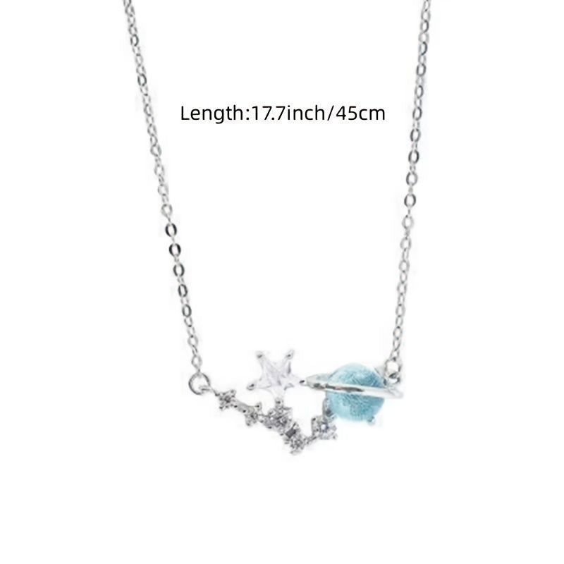 Aurora Fantasy Planetenkette Weibliche Studentin Gute Freundin Koreanische Version Einfache Schlüsselbeinkette Freundinnen Ein Paar Geburtstagsgeschenke Weiblich