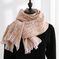 Fabricants vente en gros nouveau style automne et hiver cachemire couleur unie classique glands lignes simples foulard châle femme