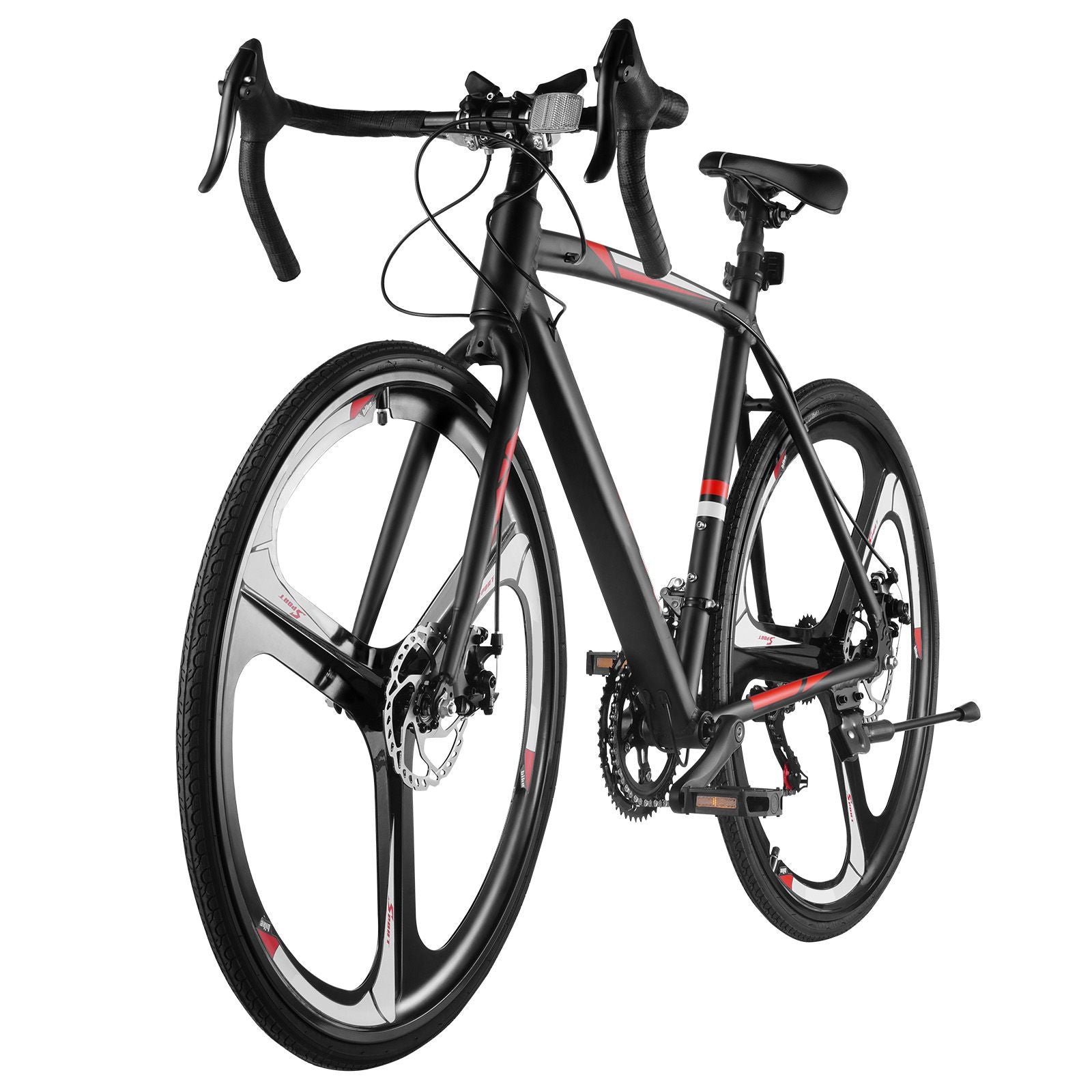 Vélo de Route, Roues 700C Vélo de Course, Transmission SHIMANO 14 Vitesses Vélo de Route Urbain, Vélo de Sport Adulte Léger avec Cadre en Alliage d'Aluminium, Cintre de Course, Frein à Disque, pour Hommes Femmes