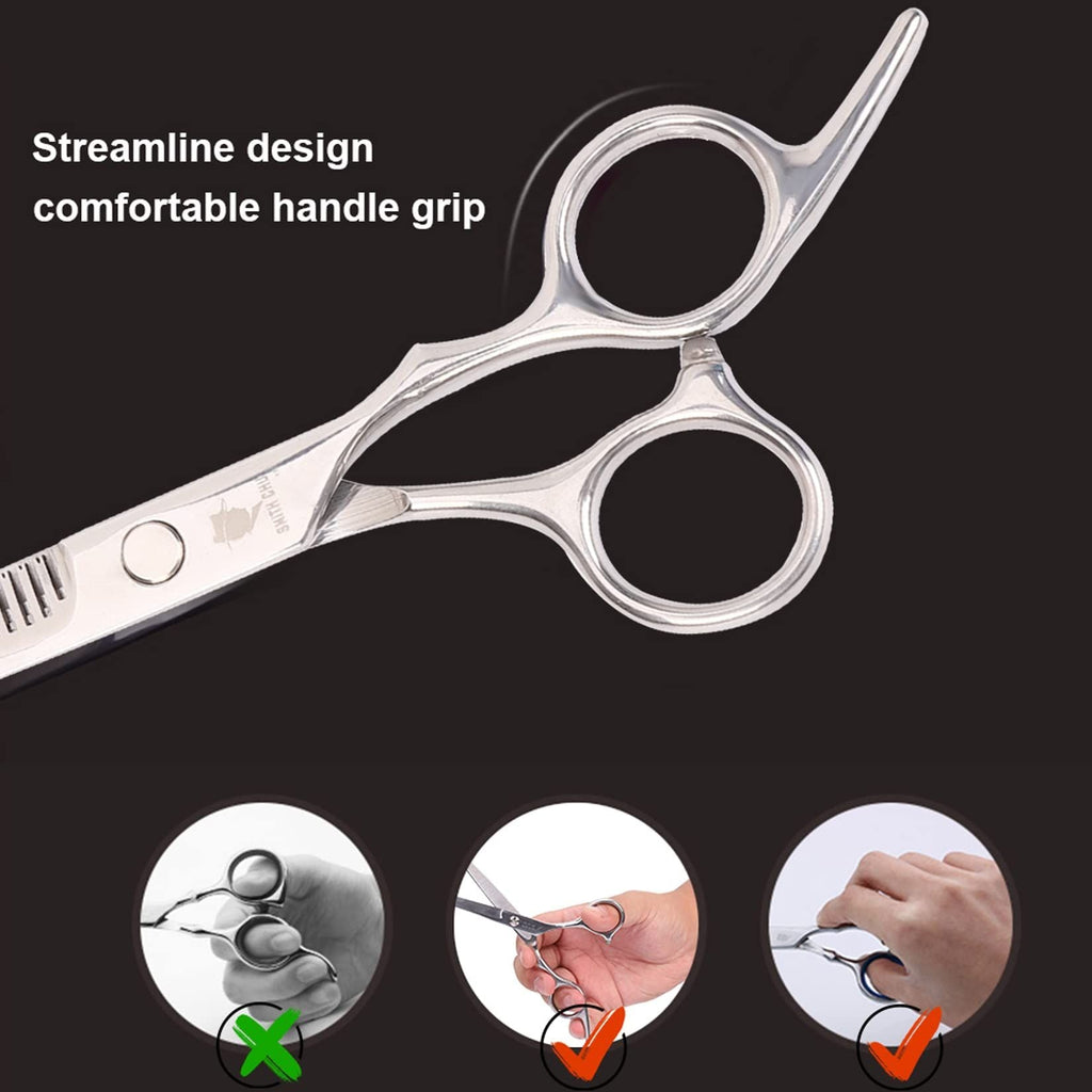 Haarschneidescheren-Set, 6 Zoll Friseur-Ausdünnschere zum Haarschneiden für Damen, Herren, Kinder - Silber