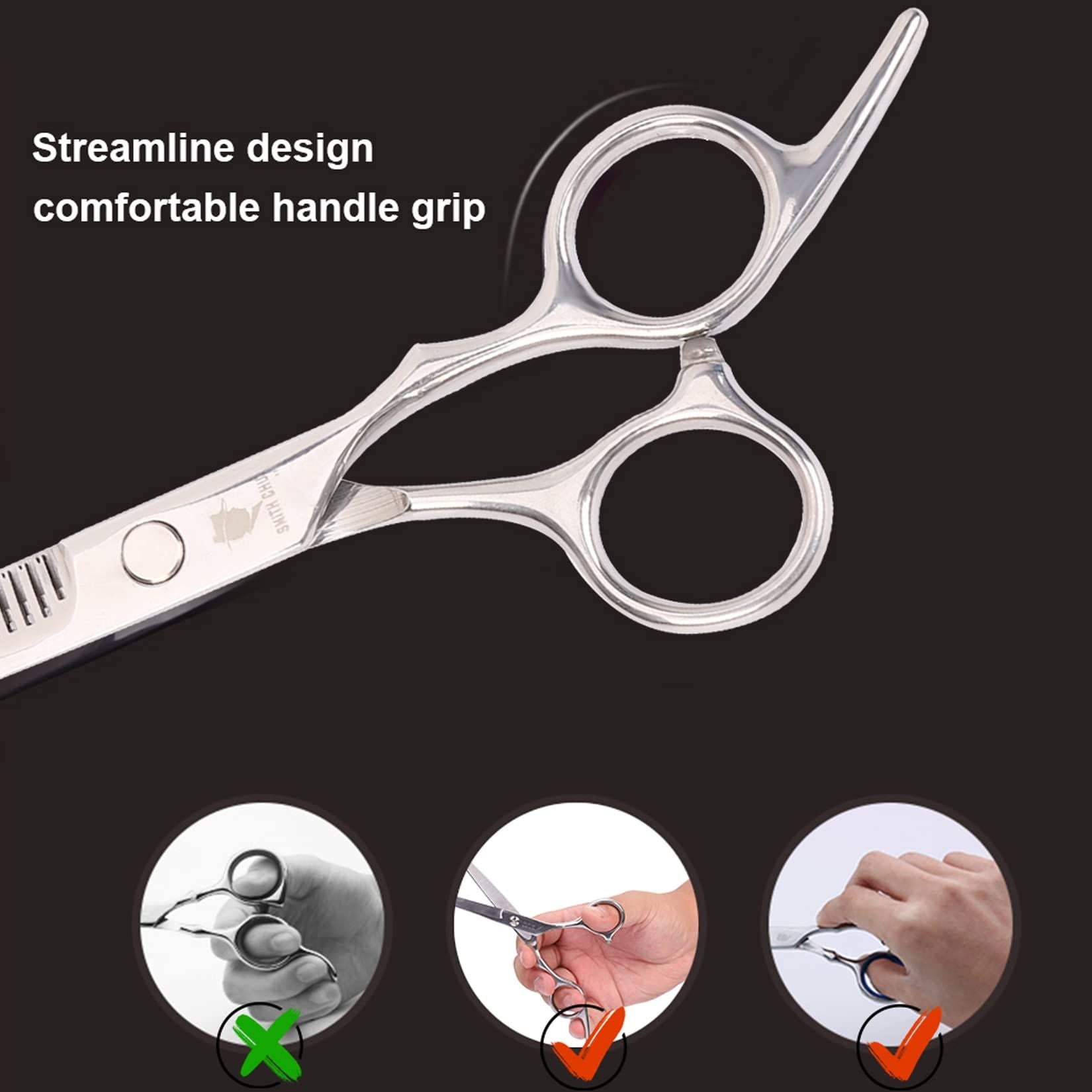 Haarschneidescheren-Set, 6 Zoll Friseur-Ausdünnschere zum Haarschneiden für Damen, Herren, Kinder - Silber