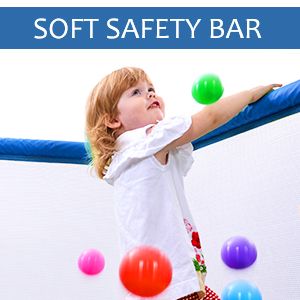 55'' Kleinkinder Trampolin mit Sicherheitsnetz und Bällen, Indoor Outdoor Mini Trampolin für Kinder