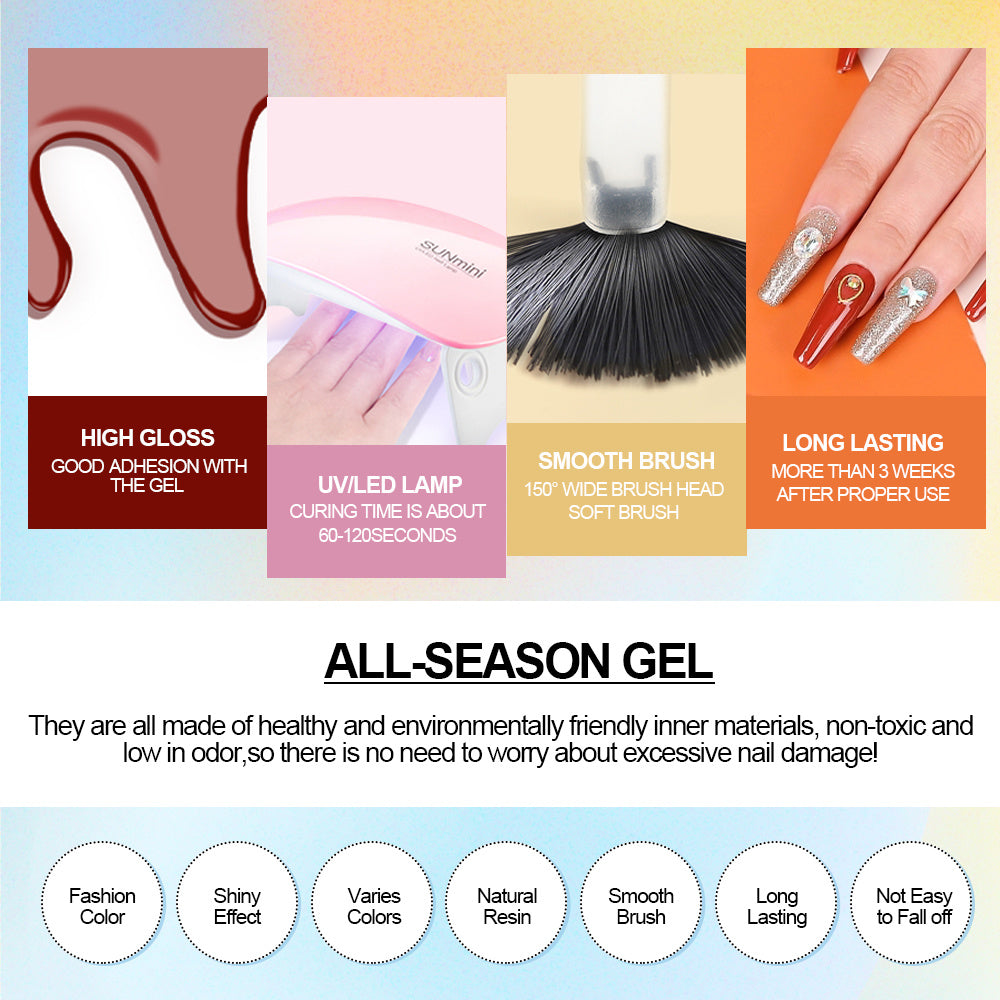 Nagelset Nagellack-Tools-Kit 54W Nagellampe 16 Farben UV-Gel-Nagellack-Kit Enthält Unterlack Überlack Nagelbohrmaschine Nagelset