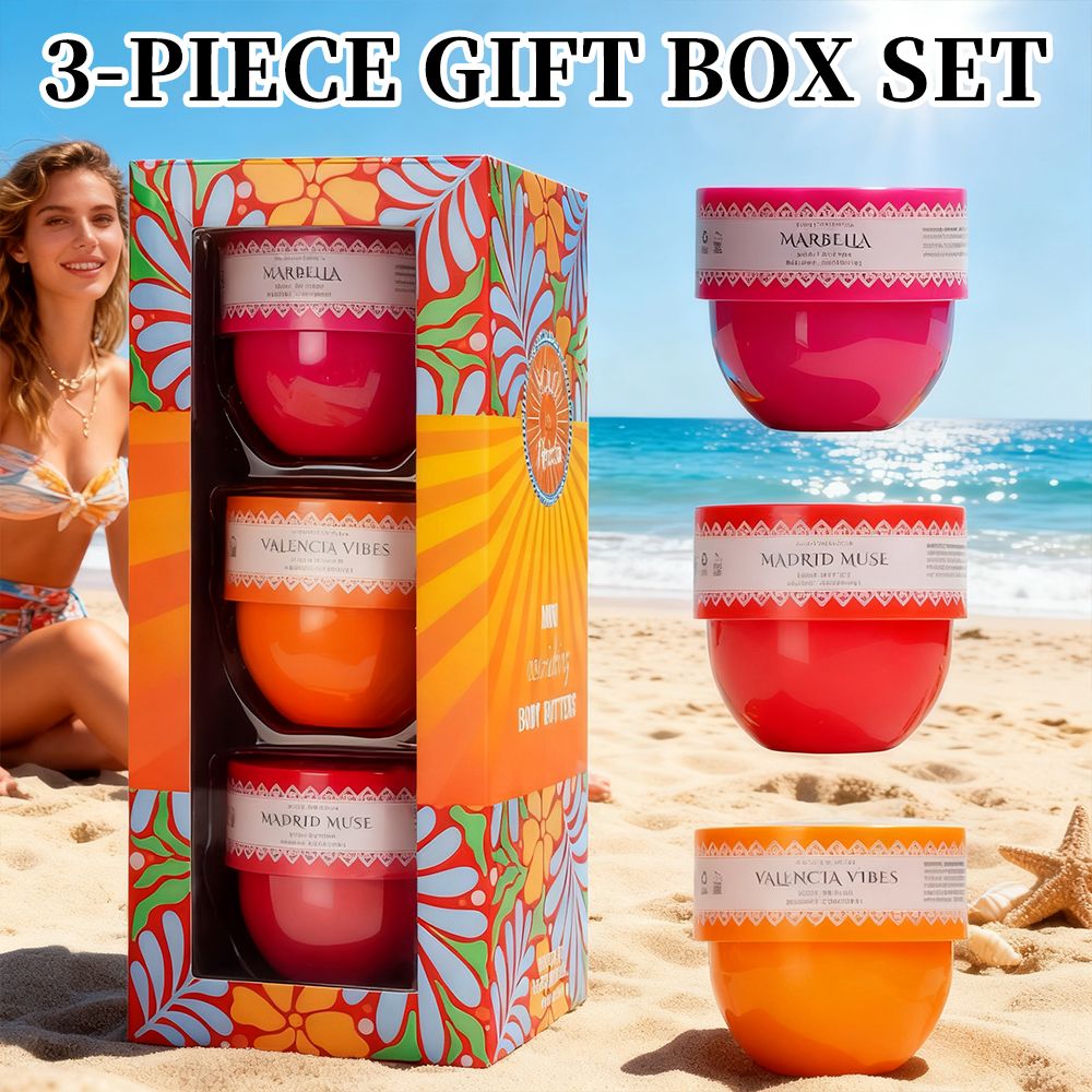 Solo En Ibiza, 3-teiliges Set, Körperbutter für Männer und Frauen, 3 verschiedene Düfte, langanhaltender Duft, perfekt für Dating, Alltag, Partys, Geschenk, je 52 ml