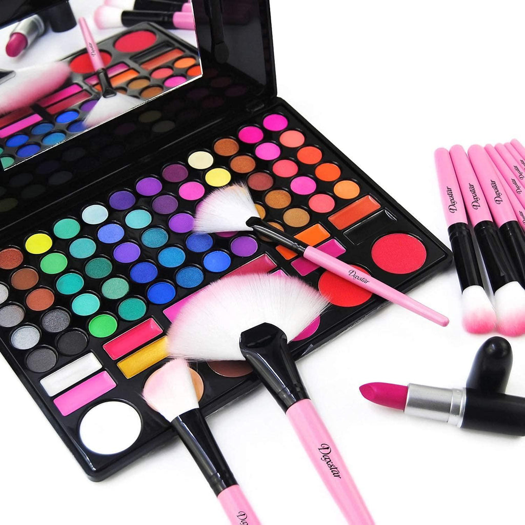 Lot de 32 pinceaux de maquillage roses