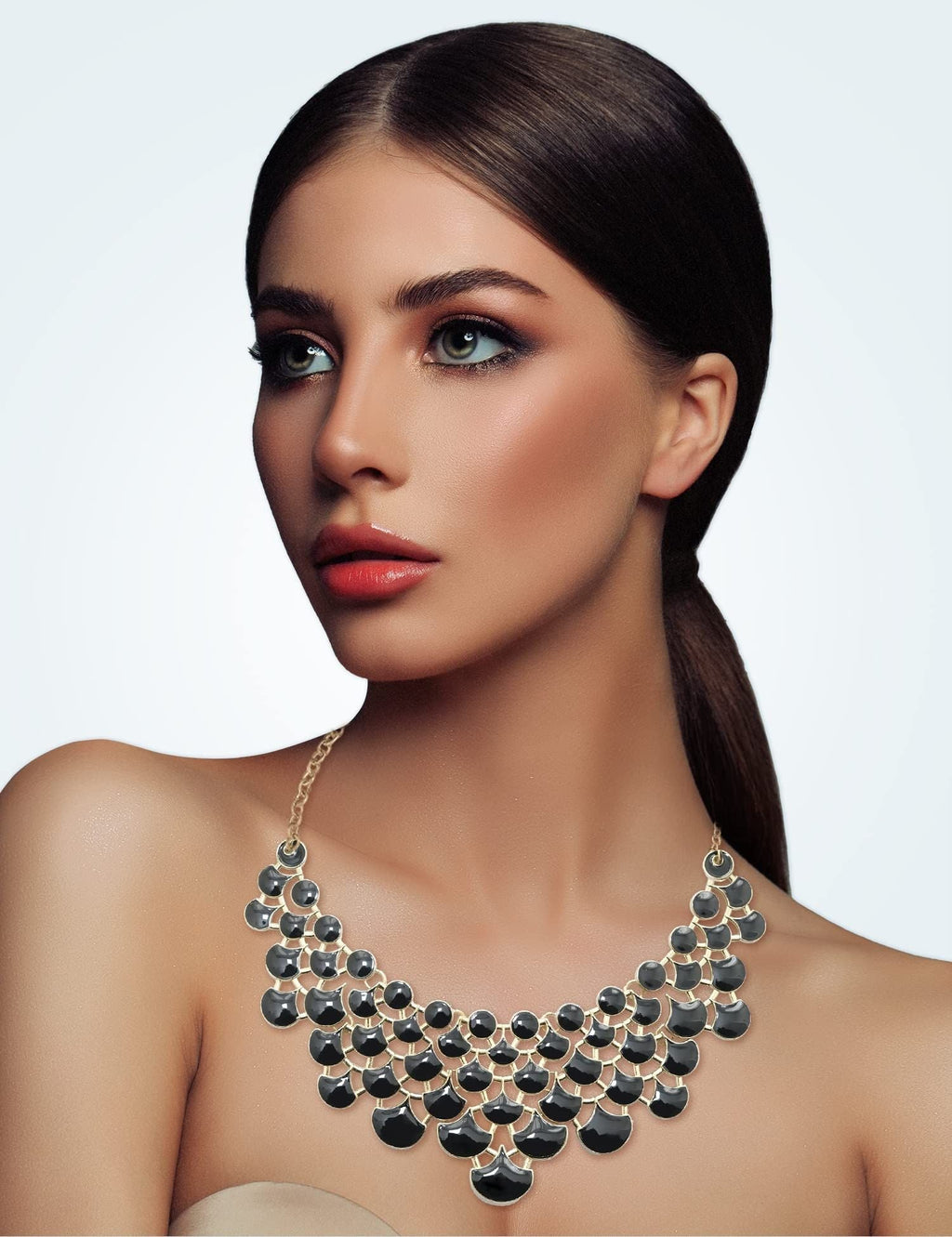 Jane Stone Modeaussage Collier Halskette Vintage Durchbrochenes Lätzchen Kostüm Schmuck