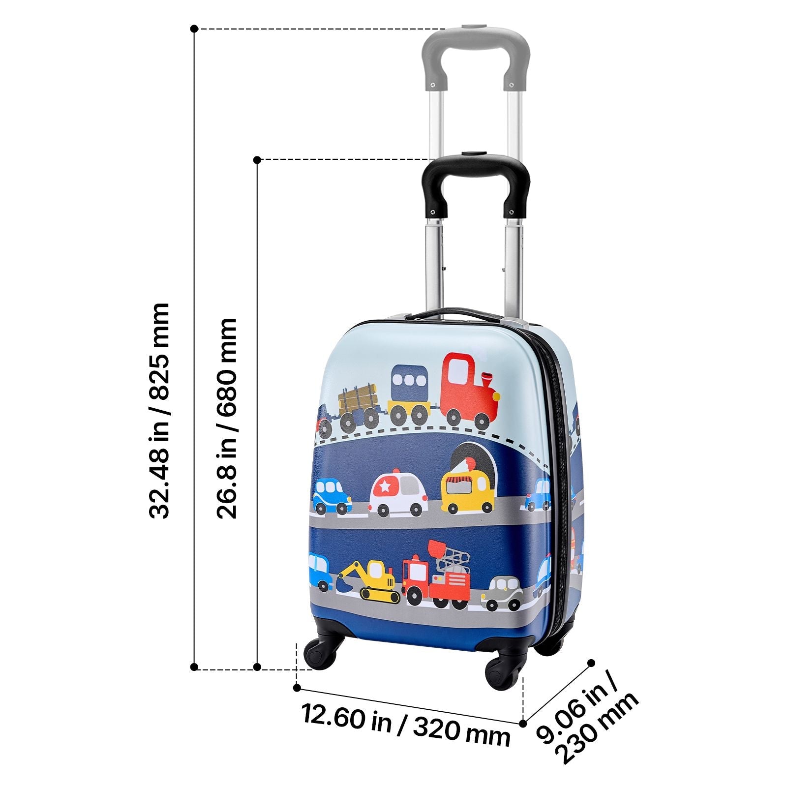 Kinder-Gepäckset, 5-teilig, 18 Zoll Hartschalenkoffer mit Rollen, Rucksack & U-förmigem Kissen, LKW Kinder-Handgepäckset, Urlaubs-Geburtstagsgeschenk für Mädchen Jungen, Fluggesellschaften genehmigt