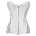 Corset Nuisette Sexy à Baleines Corset String Overbust Bustier Sculpteur de Corps Haut Corset de Mariée, Blanc