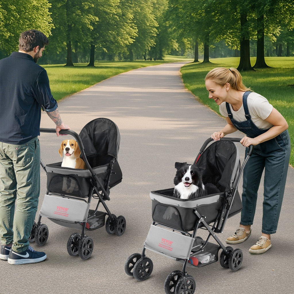 Haustier-Buggy Faltbar 4 Räder Reise-Hundebuggy Wendegriff bis 20 kg