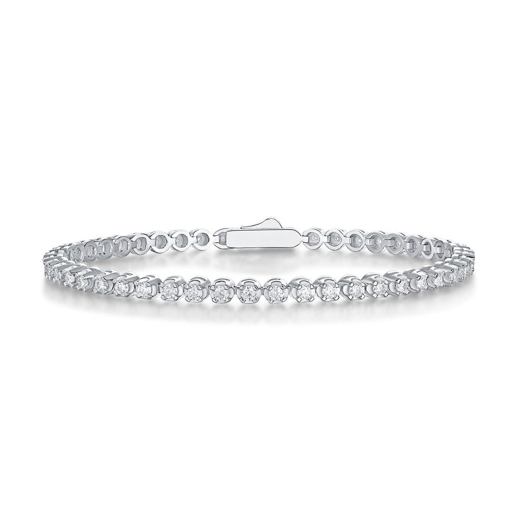 Ciel Étoilé - Parure de bijoux bracelet et jonc tendance avec moissanite, argent sterling S925 et diamants plaqués platine