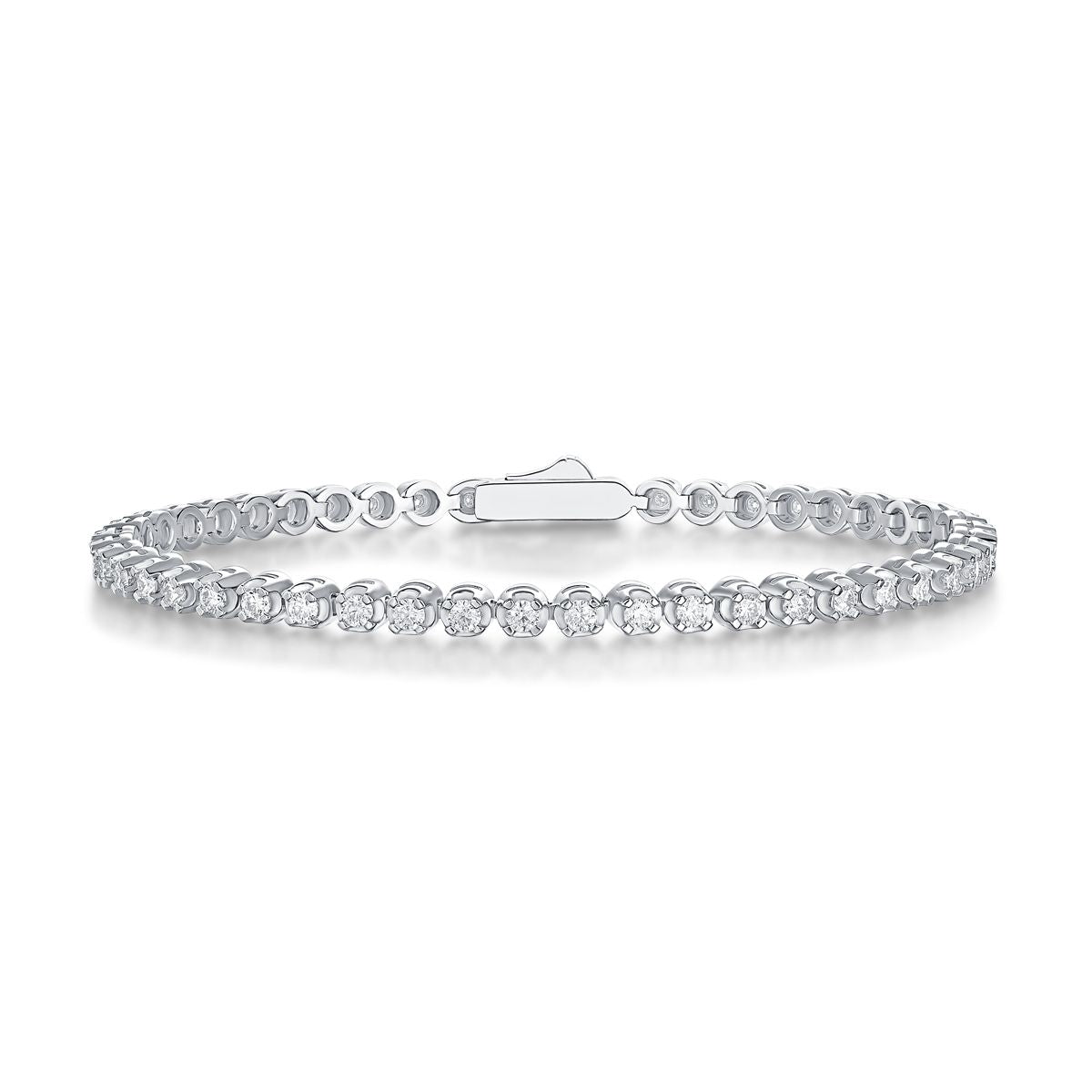 Ciel Étoilé - Parure de bijoux bracelet et jonc tendance avec moissanite, argent sterling S925 et diamants plaqués platine