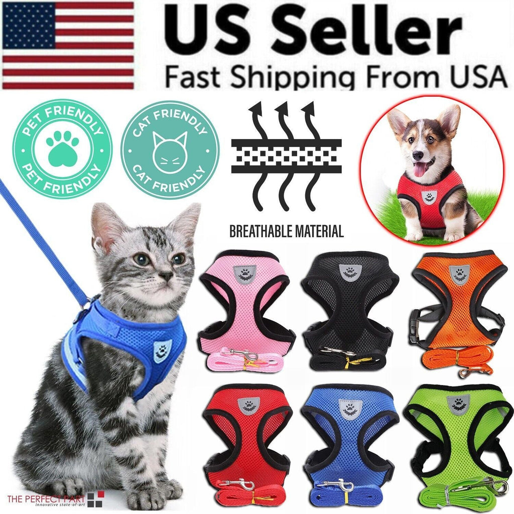 Katze Hund Haustier Geschirr Verstellbare Kontrollweste Hunde Reflektierend S M L XL Leine