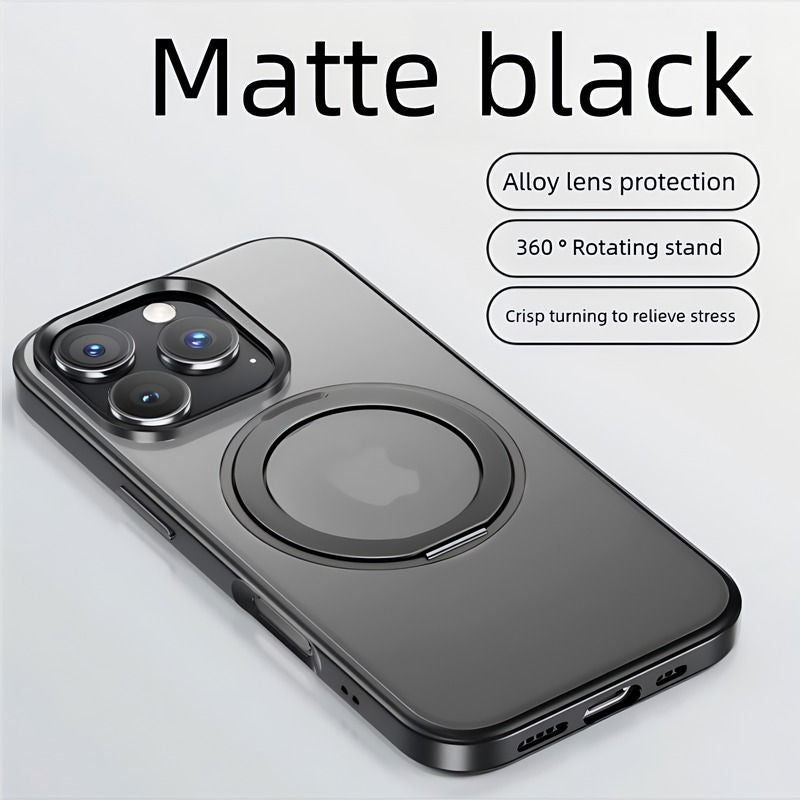 360° drehbare Halterung Handyhülle, kompatibel mit Apple | Magnetisch & stoßfest | Stufenlos verstellbar für Hoch-/Querformat, ein Must-have für Büroangestellte und Serienfans!