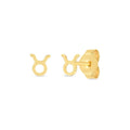 Boucles d'oreilles clous Taureau en or jaune 14 carats
