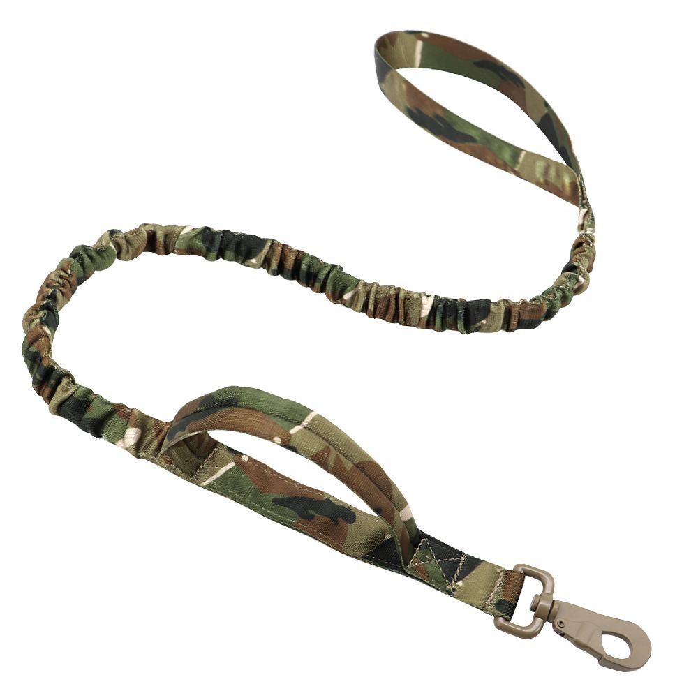 Hundeleine; Bungee-Hundeleine, taktische Hundeleine, verstellbare taktische Nylonleine für Hunde, taktische Hundeleine mit Schnellverschluss und 2 Kontrollgriffen; Bungee-Gurt