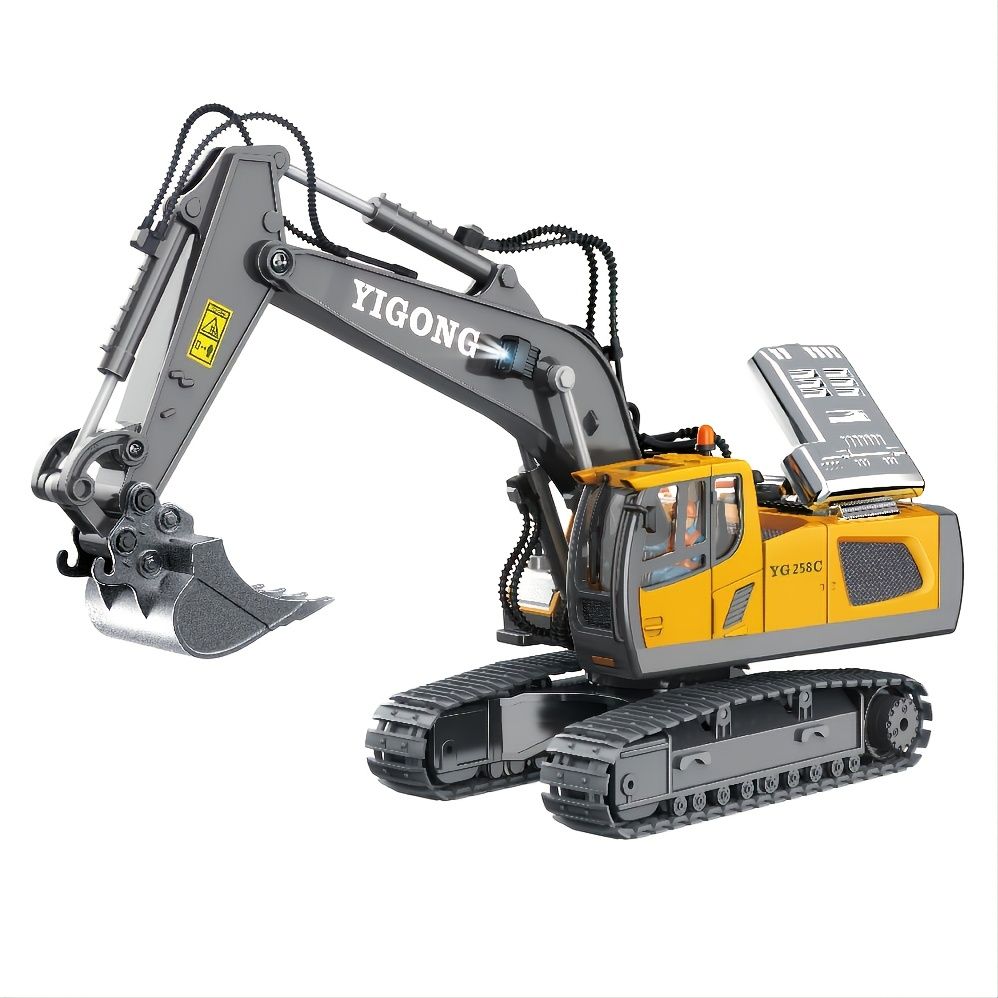 2.4G Fernbedienung; High-Tech 11-Kanal RC Bagger Kipper Planierraupe Legierung Kunststoff Technik Fahrzeug Elektronisches Spielzeug für Jungen Geschenke