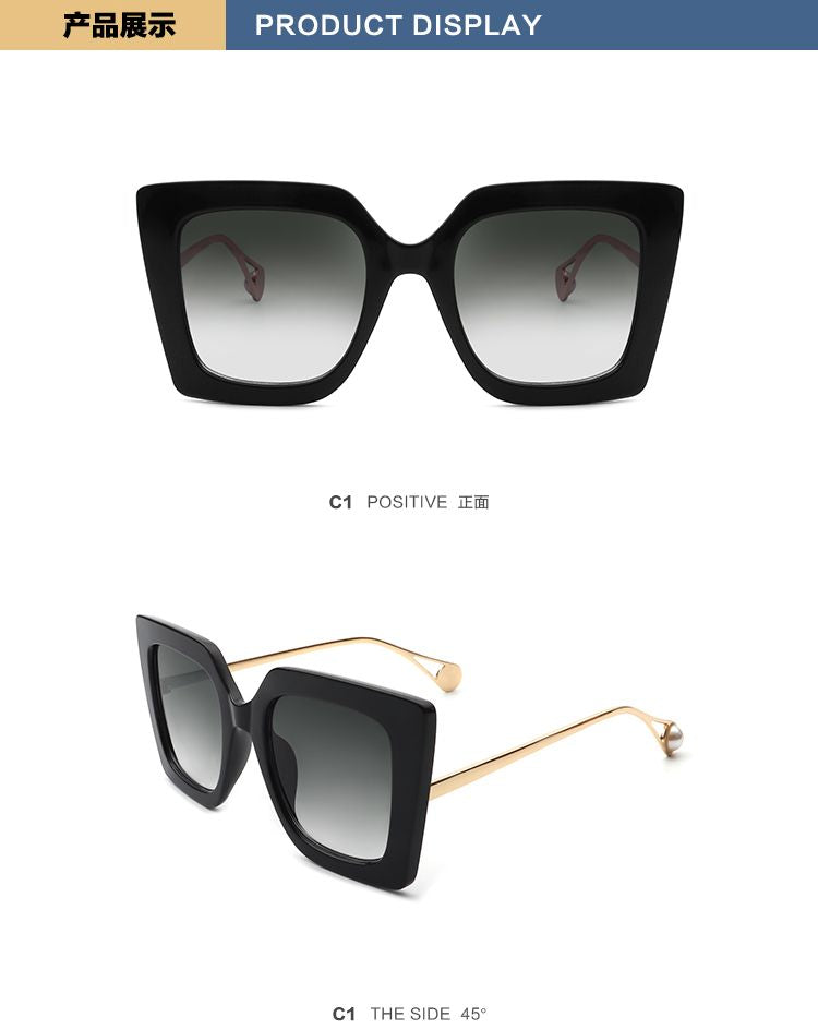 Damen-Luxus-Sonnenbrille im quadratischen Verlauf