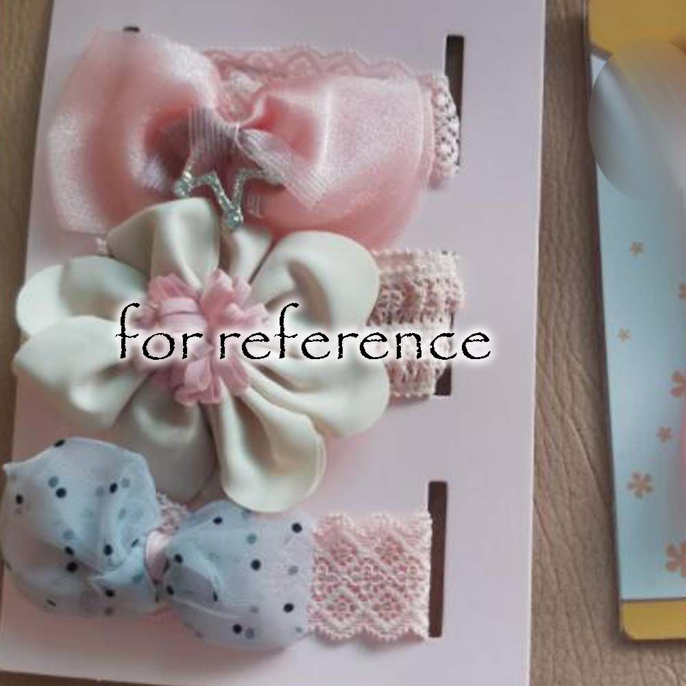 3 Stück Baby Mädchen Süße Haarbänder Rosa Schleifen Stirnbänder Blumenkranz Kopfbedeckung