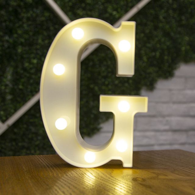 Lettres Lumineuses LED Alphabet Numéro Décoration Lampe à Pile Veilleuse pour la Maison Mariage Anniversaire Fête de Noël