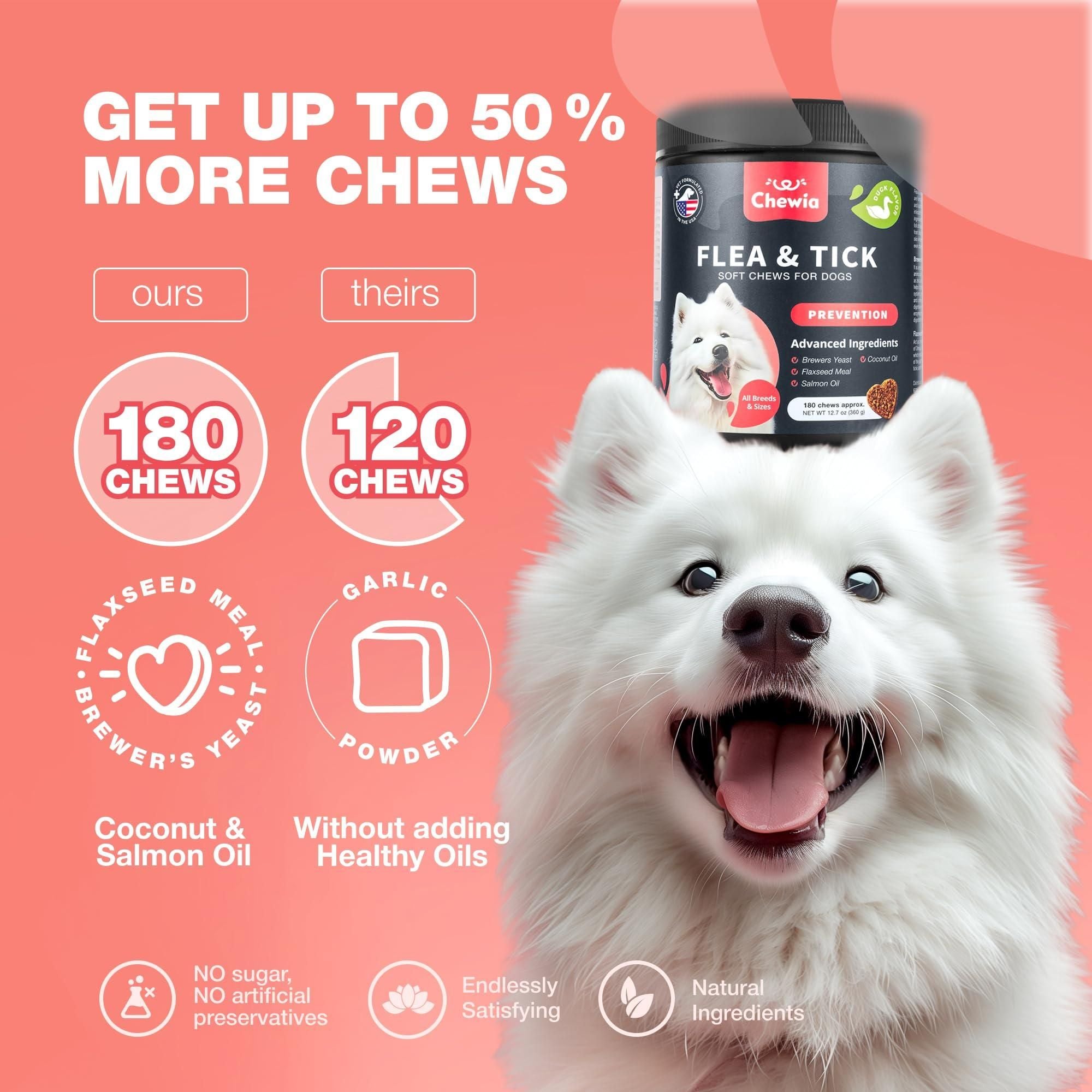 Comprimés à croquer anti-puces et tiques pour chiens Prévention des puces et tiques pour chiens Friandises à mâcher naturelles anti-puces et tiques pour chiens Complément de soutien immunitaire