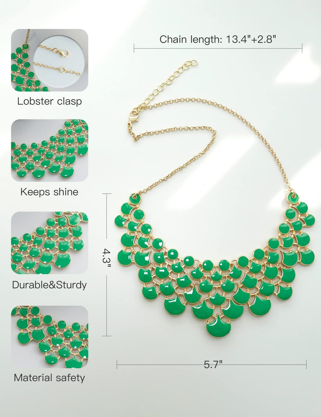 Jane Stone Modeaussage Collier Halskette Vintage Durchbrochenes Lätzchen Kostüm Schmuck