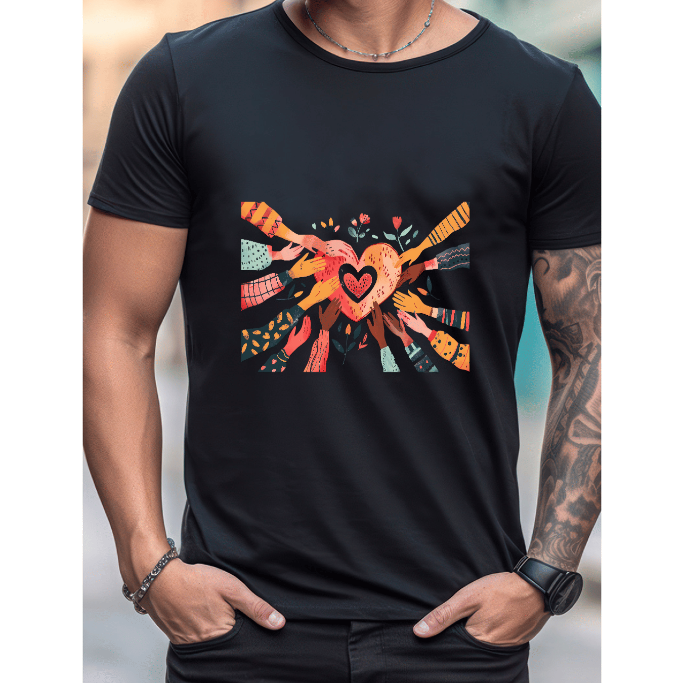 Stilvoll feiern mit diesem 100 % Baumwoll-Herren-T-Shirt zum Valentinstag