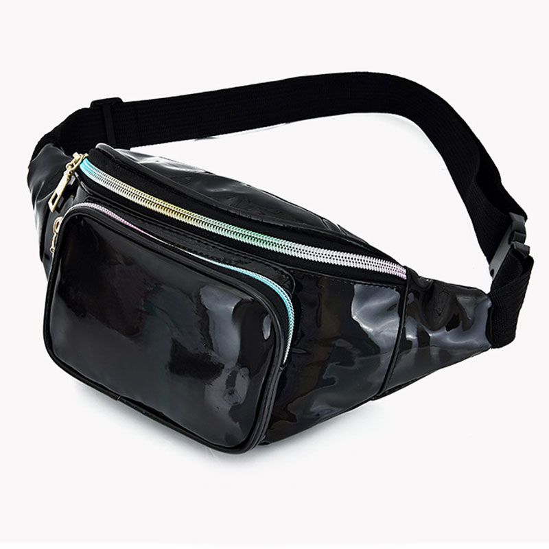 Damen Holografische Gürteltasche Herren Glänzende Bauchtasche Hologramm Hüfttasche Reise Laser Brusttasche mit verstellbarem Gurt für Reisen