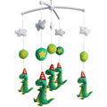 Handgemachte Baby-Spieluhr Mobile Glocke Baby-Dusche Geschenk Kinderzimmer Deko ; Grüner Dinosaurier mit Hut