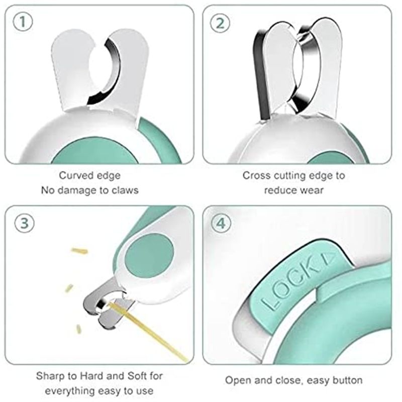 Coupe-ongles pour animaux de compagnie chiens et chats ; Coupe-ongles pour chiens avec lumières LED ; Outils professionnels de toilettage et de beauté