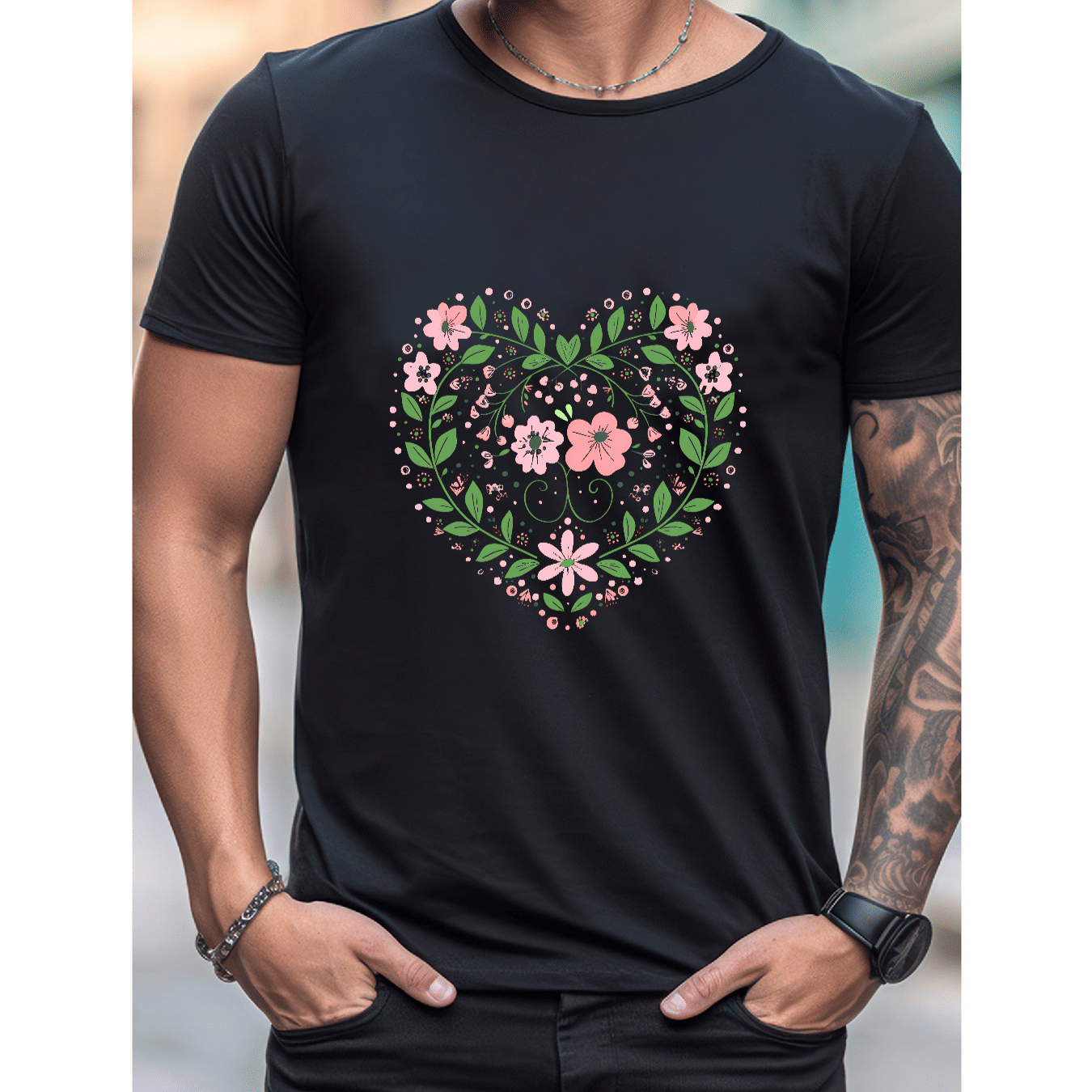 Stilvoll feiern mit diesem 100 % Baumwoll-Herren-T-Shirt zum Valentinstag
