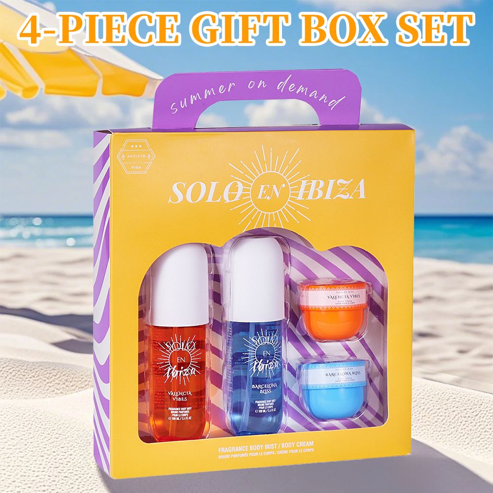 4-teiliges Reise-Set mit duftendem Körper- & Haar-Spray & Creme – 4 langanhaltende Düfte für Männer & Frauen – Perfekt für Dating, Alltag, Partys – Ultimative Geschenkbox