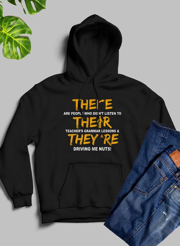 Chandail à Capuche "There Their & They're"