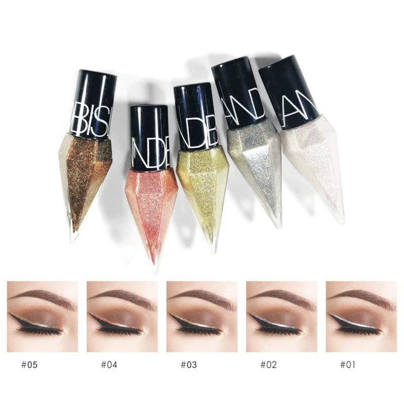 Neuer professioneller schimmernder Eyeliner Kosmetik für Frauen Pigment Silber Roségold flüssiger Glitzer-Eyeliner Günstiges Make-up