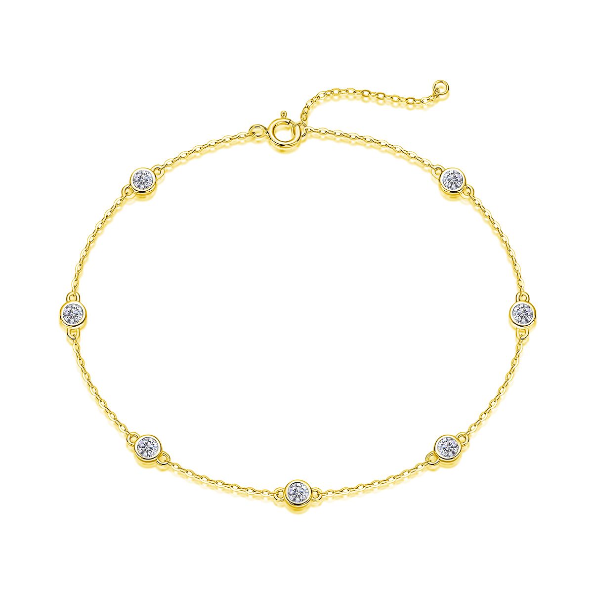 Dynamic Bubble – Ein modisches Schmuckarmband und Armreif-Set mit Moissanit, S925 Sterlingsilber und Platin-plattierten Diamanten