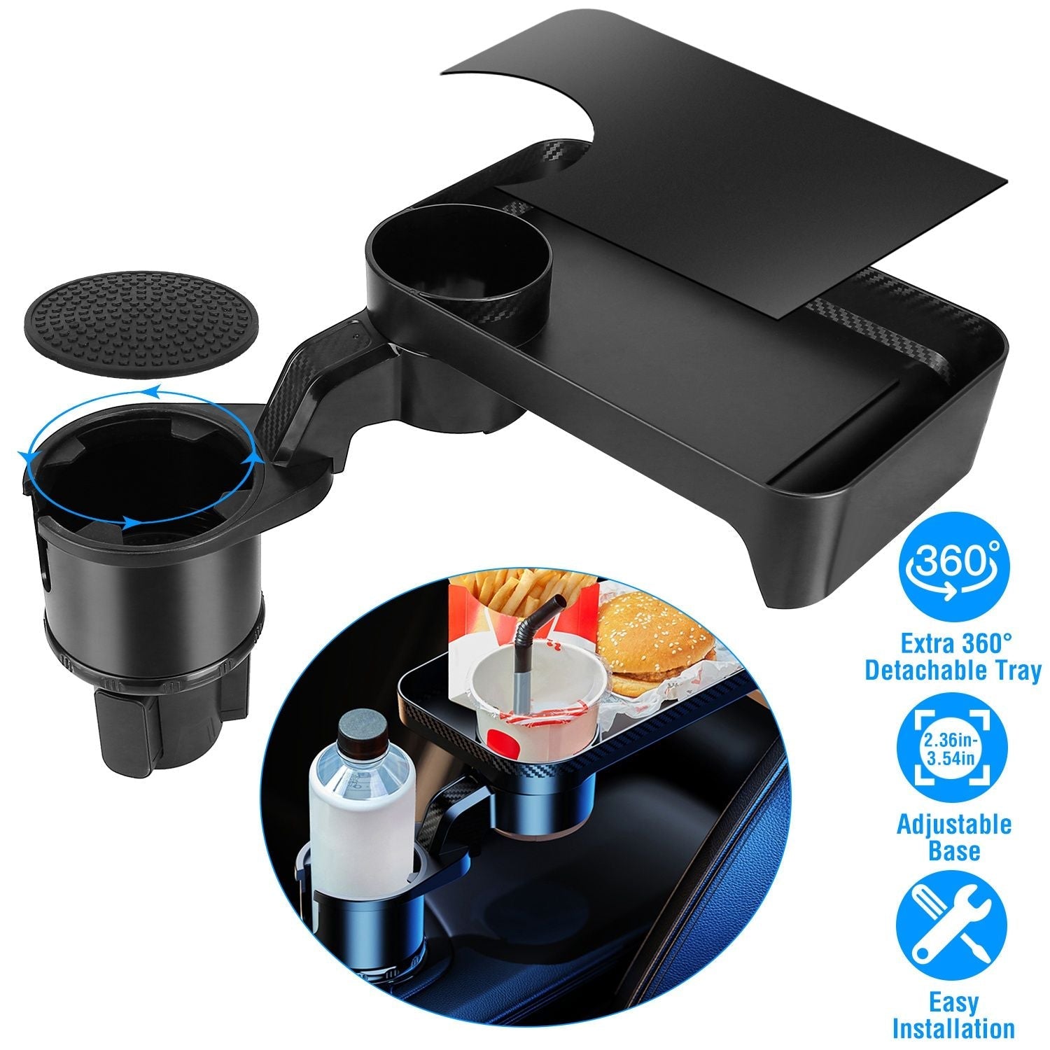 Auto-Becherhalterablage 360° drehbarer Flaschenhalter-Adapter für Autos