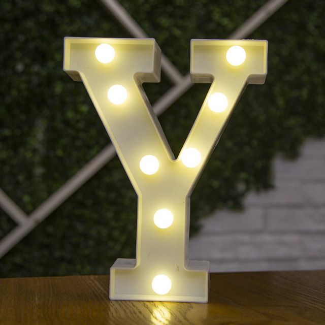Lettres Lumineuses LED Alphabet Numéro Décoration Lampe à Pile Veilleuse pour la Maison Mariage Anniversaire Fête de Noël