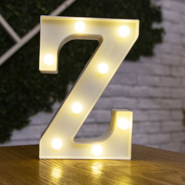 Lettres Lumineuses LED Alphabet Numéro Décoration Lampe à Pile Veilleuse pour la Maison Mariage Anniversaire Fête de Noël