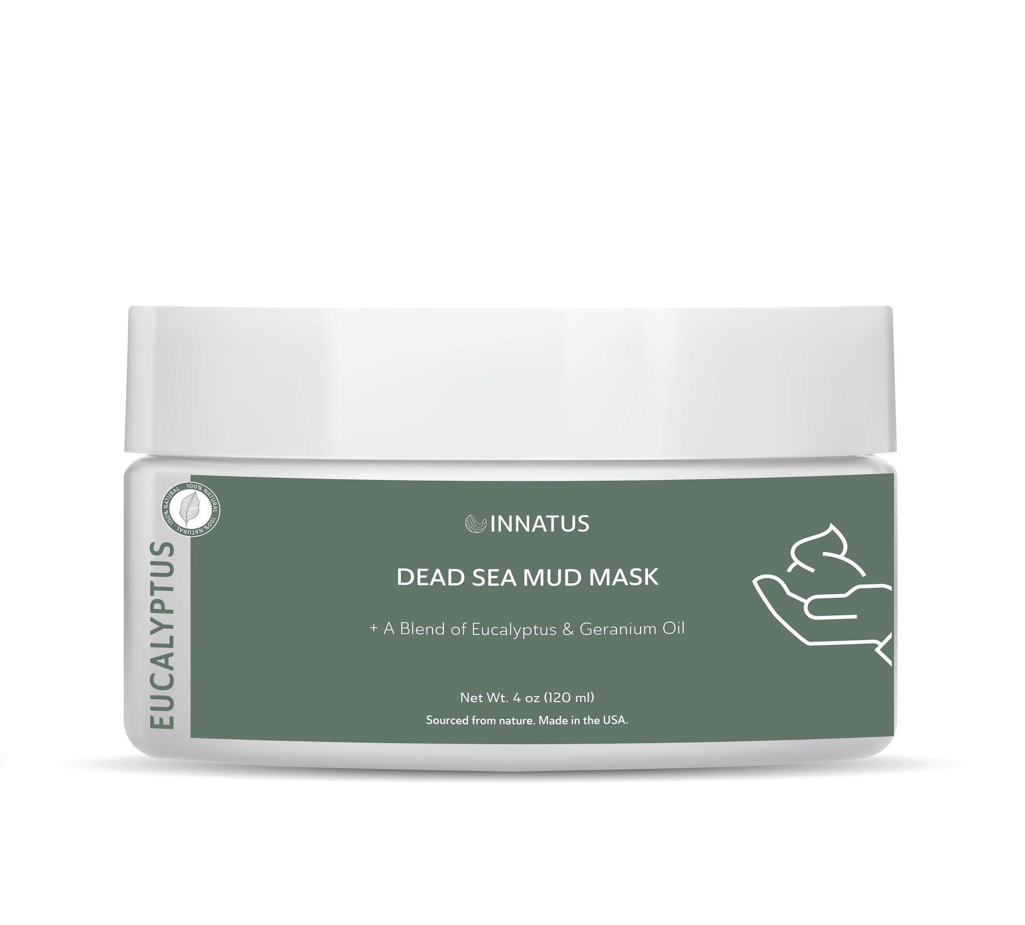 Masque de boue de la Mer Morte à l'huile d'eucalyptus – 120 ml – Masque facial détoxifiant et purifiant – Infusé aux huiles de romarin, de menthe poivrée et de menthe verte pour le contrôle de l'acné et le rafraîchissement de la peau