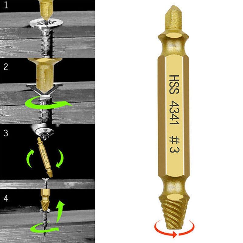 Kit d'extraction de vis cassées, extracteur de boulons endommagés, outil de démontage de vis et boulons récalcitrants