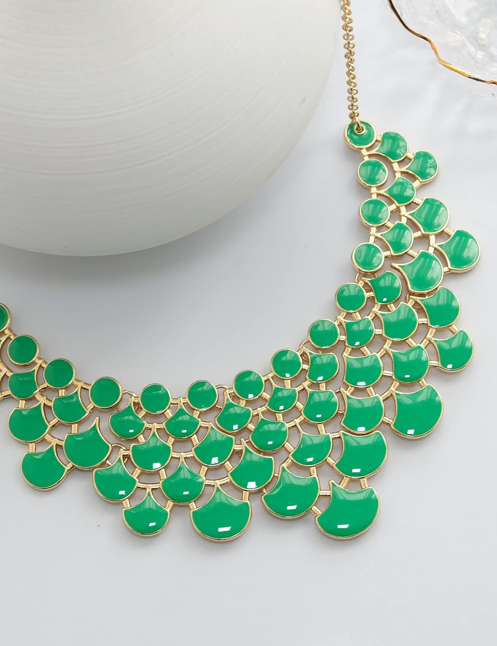 Jane Stone Modeaussage Collier Halskette Vintage Durchbrochenes Lätzchen Kostüm Schmuck