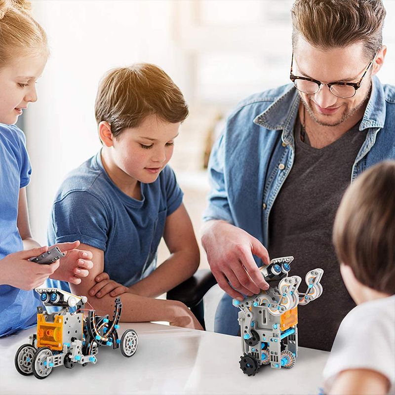 Kit robot solaire STEM pour enfants ; 12-en-1 jouets scientifiques éducatifs STEM ; Kit de construction DIY alimenté par l'énergie solaire pour garçons et filles de 8 9 10 11 12 13 ans