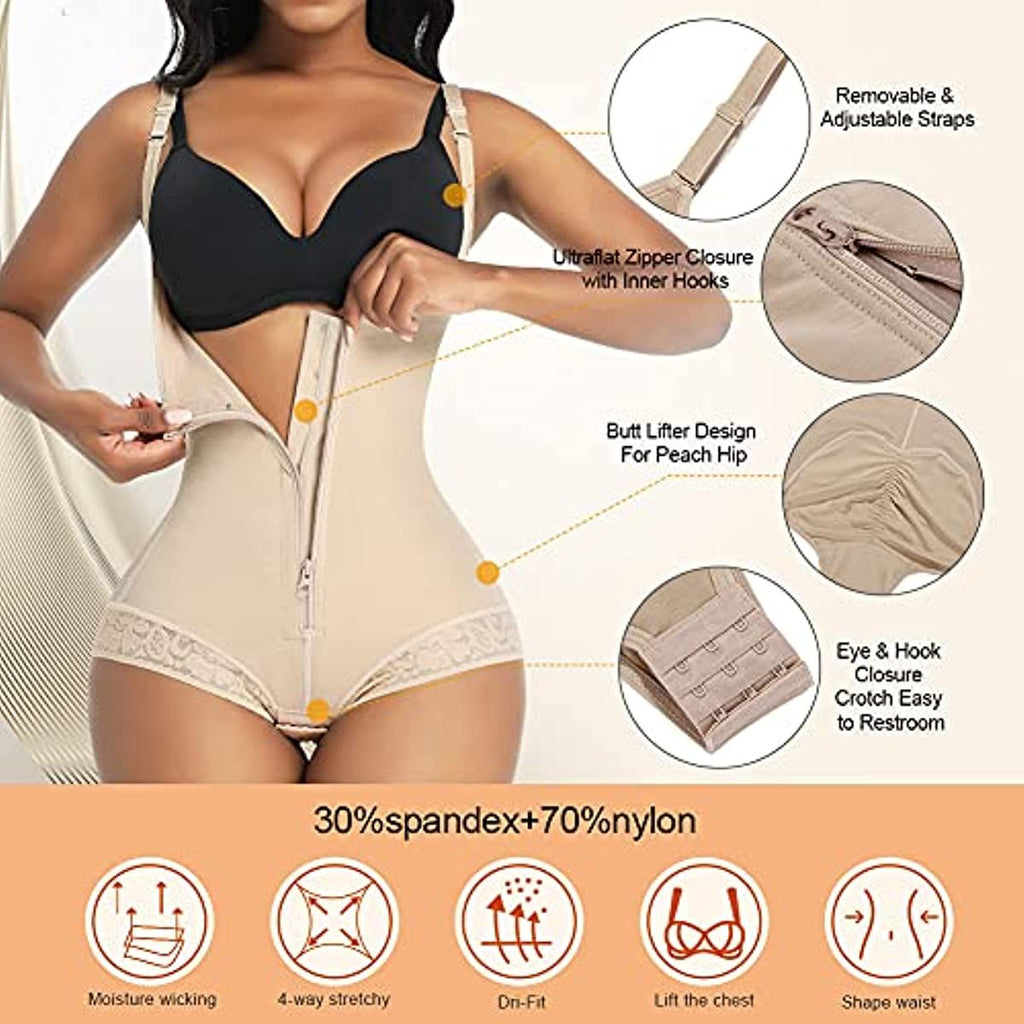 Shapewear für Damen, nahtlos, starker Dreifach-Halt, Faja, Übergröße, Oberschenkelformer, Bauchweg-Body Shaper